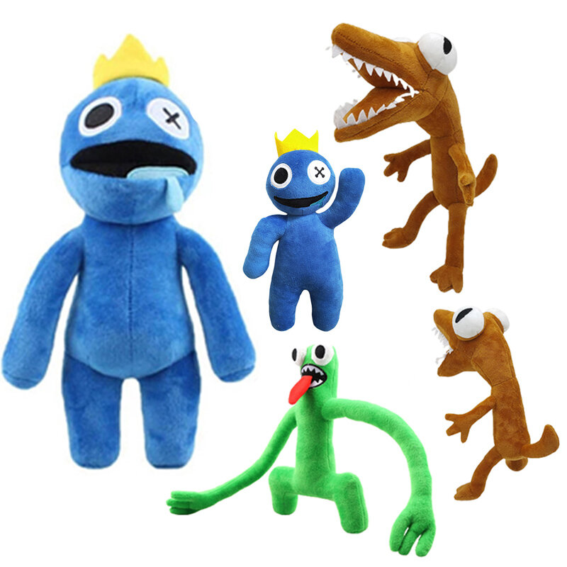 Muñecos de peluche de arcoíris de 30CM para niños, figuras de Anime de dibujos animados, monstruo verde Kawaii, animales de peluche suaves