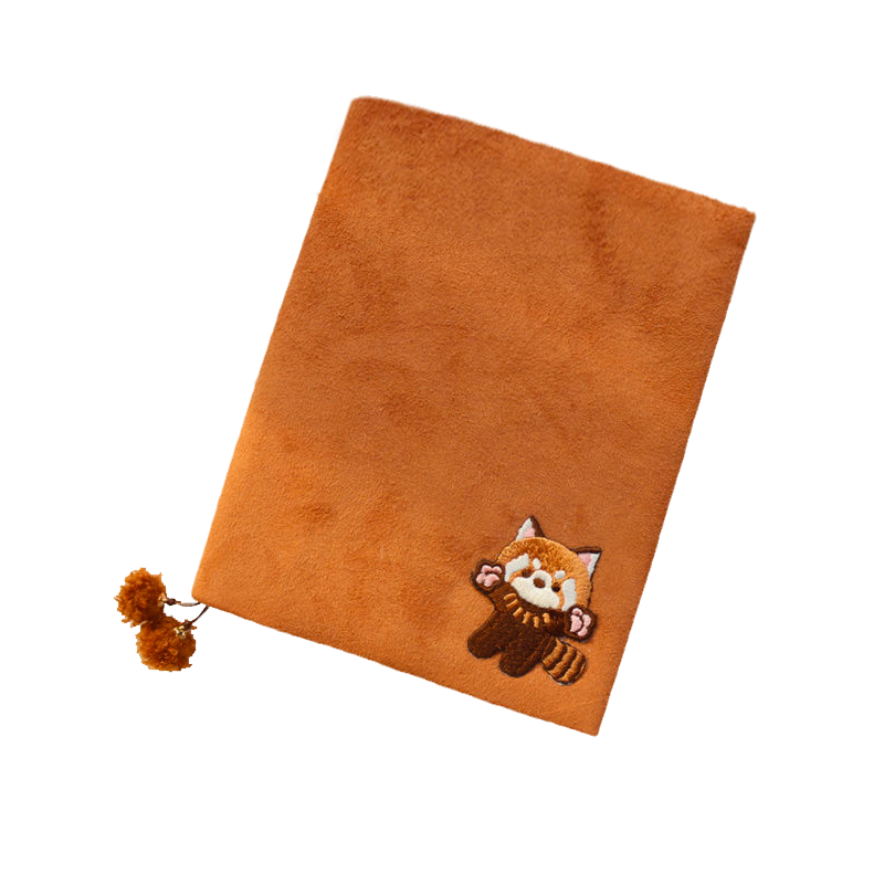 Design original tecido notebook a6 em branco forrado grade interior toque macio capa marrom bonito guaxinim notebooks material escolar de escritório