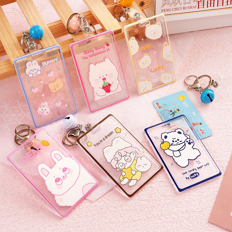 Cartoon Card Cover Printed Card Sleeves Transparent Cards Cover Access Cards Protection Sleeves Acrylic Cards Cover Transparent
