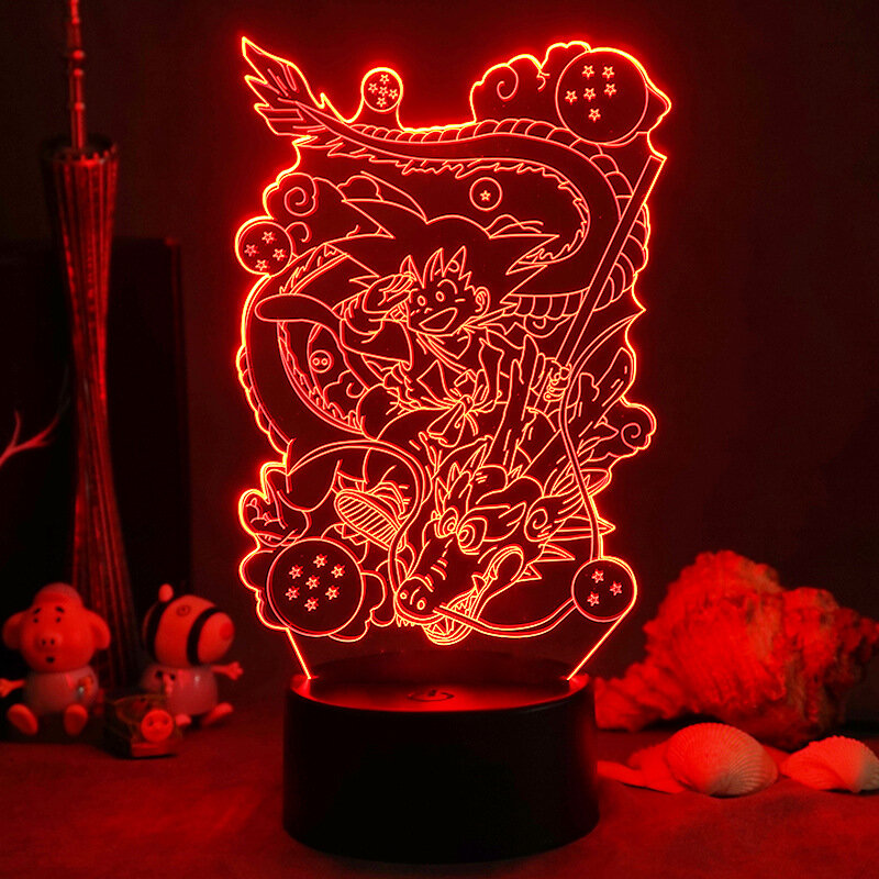 Luz de noche 3d de la serie Dragon Ball, lámpara de mesa Led táctil colorida, Luces de decoración de habitación, letreros de neón para decoración de habitación y dormitorio