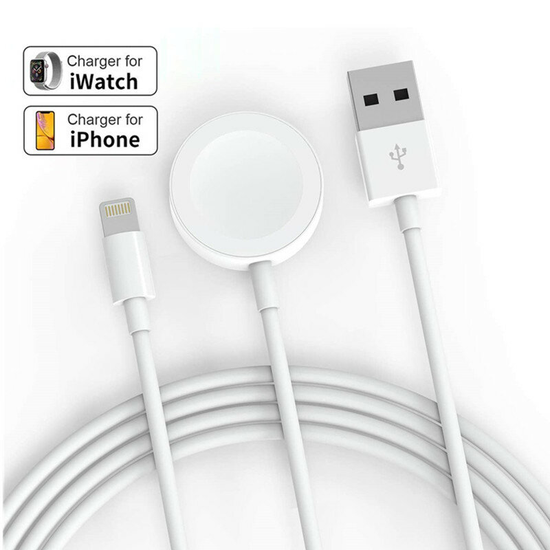 Cable para Apple Watch Charger series 7 8 6 5 4 SE 3 en 1, estación de carga portátil rápida USB para iphone 14 13 12 11 pro plus 10 9