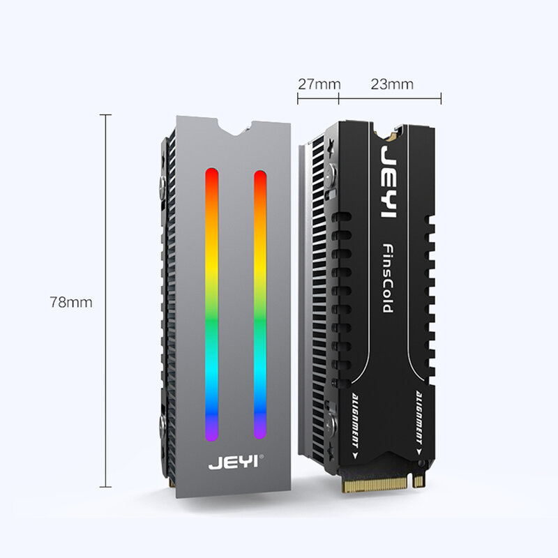 JEYI M.2 NGFF 2280 SSD ฮีทซิงค์ RGB Aura Sync 237W/Mk แผ่นอะลูมินัมอัลลอย M2 2280 SSD ฮีทซิงค์อุปกรณ์คอมพิวเตอร์