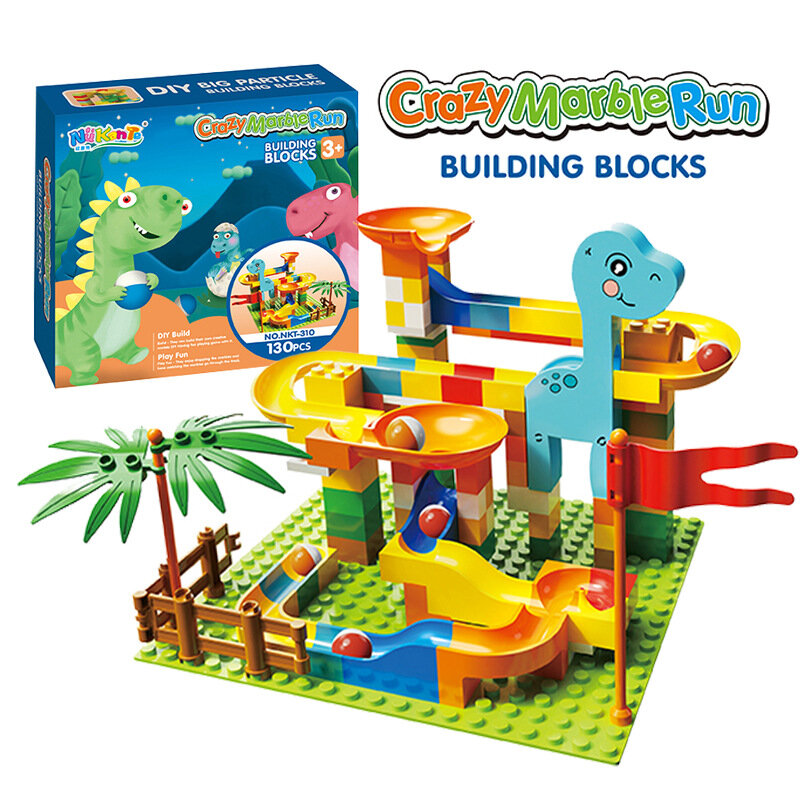 子供のための軽くてエレガントな大理石の競馬場のビルディングブロック,小さいサイズ,アクションおもちゃ,創造的な組み立て,バルクモデルのおもちゃ