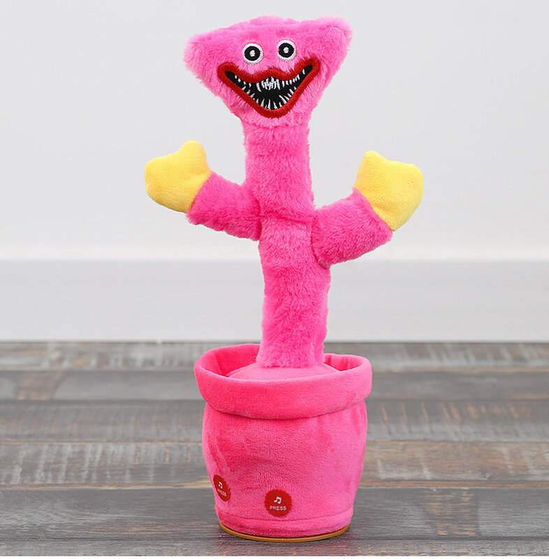 Huggy Wuggy pluszowe zabawki mogą śpiewać i tańczyć Poppy Playtime Game luminous Recording 120 piosenek elektryczne kaktus zabawki prezenty dla dzieci