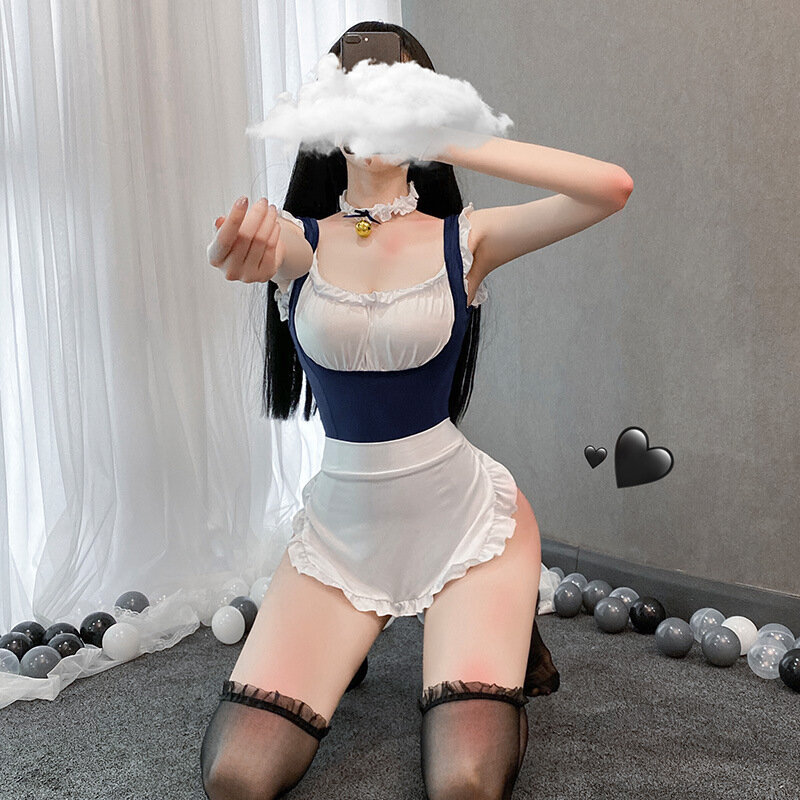 Lencería Kawaii para mujer, vestido de sirvienta Sexy, disfraz de mujer Porno, disfraz sexual para juegos de rol, uniforme de sirvienta japonesa