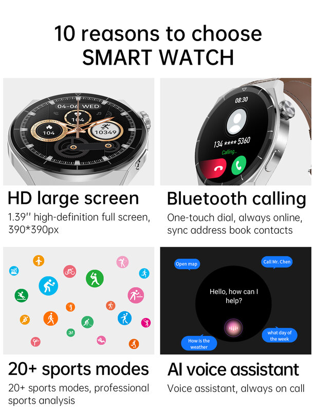 CZJW JW3 Fitness Tracker สมาร์ทนาฬิกาผู้ชาย2022ใหม่390*390 1.39นิ้ว Smartwatch Android IOS กันน้ำ Heart Rate ความดันโลหิต