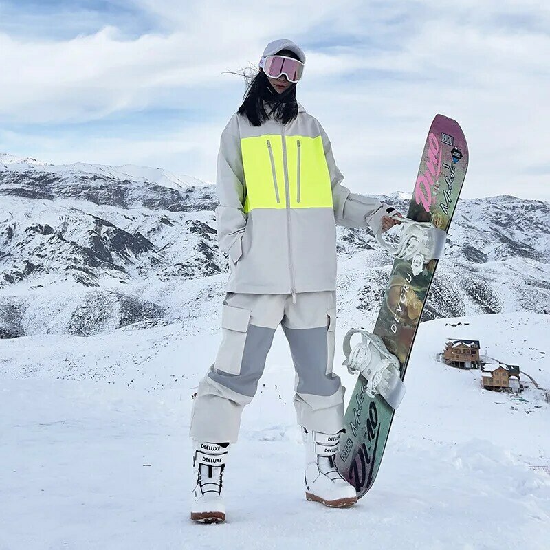 SEARIPE 남녀공용 스키 재킷, 후드 보온 의류, 윈드브레이커, 방수, 야외 겨울 따뜻한 수트, 스노우 코트, 스노보드 웨어