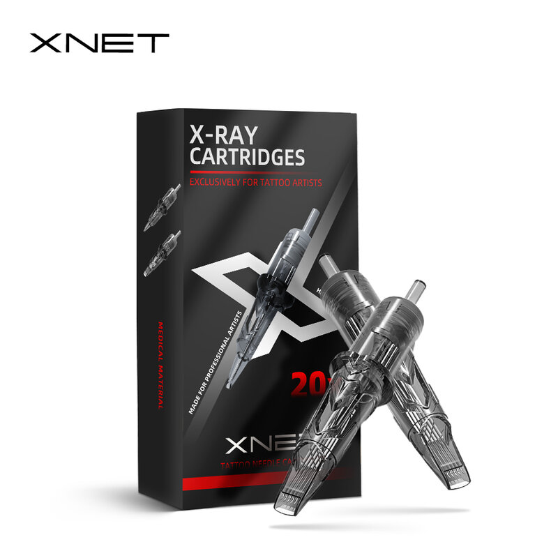 Xnet-使い捨てタトゥーカートリッジX-RAY,防錆,安全タトゥー針,回転タトゥーマシン用20個