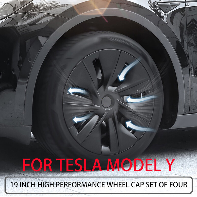 Para Tesla Model Y wheel cap original de coche, reemplazo de Hubcap de 19 pulgadas para automóvil, cubierta de rueda modelo Y 2021, kit de tapa de rueda, 4 Uds.