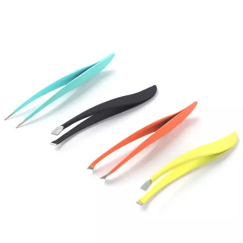 1Pc Colorful New Arrival Professional Stainless Steel Tweezer Eyebrow Face Nose Hair Clip Remover Tool Banana Clip Makeup Tools