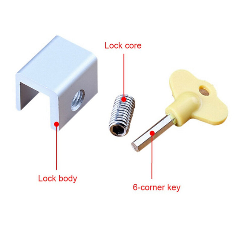 Door Window Lock Restrictor Aluminum Sliding Door Anti-Theft Lock Children Security window Cable Limit Lock Safety Key Lock 1PC