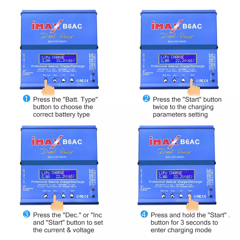 HTRC iMAX B6 AC RC 충전기 80W B6AC 6A 균형 충전기, 디지털 LCD 화면 리튬 이온 수명 Nimh Nicd PB Lipo 배터리 방전기