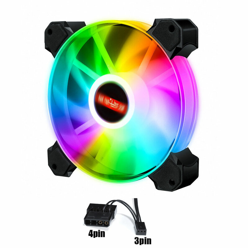 12cm Rgb 5v Pwm 3+4pin Case Fan Quiet PC Radiator CPU Cooler ARGB Sync With Motherboard Fans Silent Cooling Fan Colorful Lights