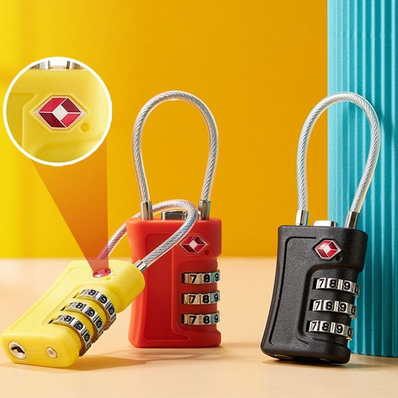 TSA الجمارك رمز قفل 3 أرقام الجمع قفل مكافحة سرقة التباين اللون قفل الأمتعة كلمة السر قفل السفر أداة الأمن