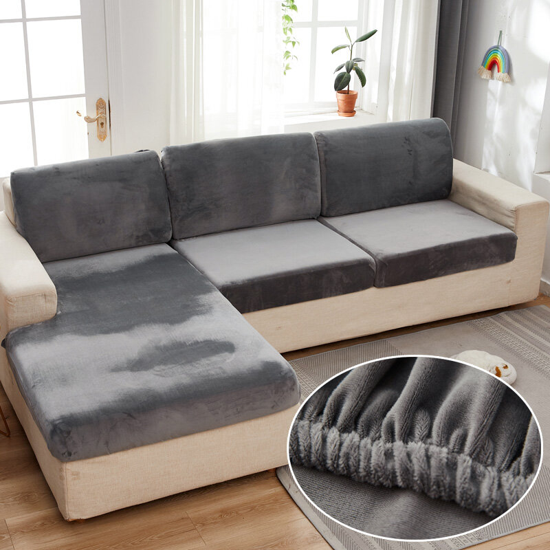 Fundas de terciopelo para sofá, alfombrilla para salón, Protector de muebles elástico suave, sólido grueso, seccionales, fundas para sofá