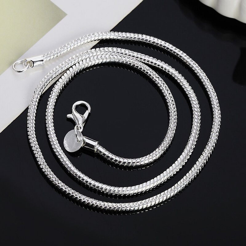 40-75cm 925 Sterling Silver 1MM/2MM/3MM solid Snake Chain Necklace For Men Women Fashion Jewelry for pendant free shipping