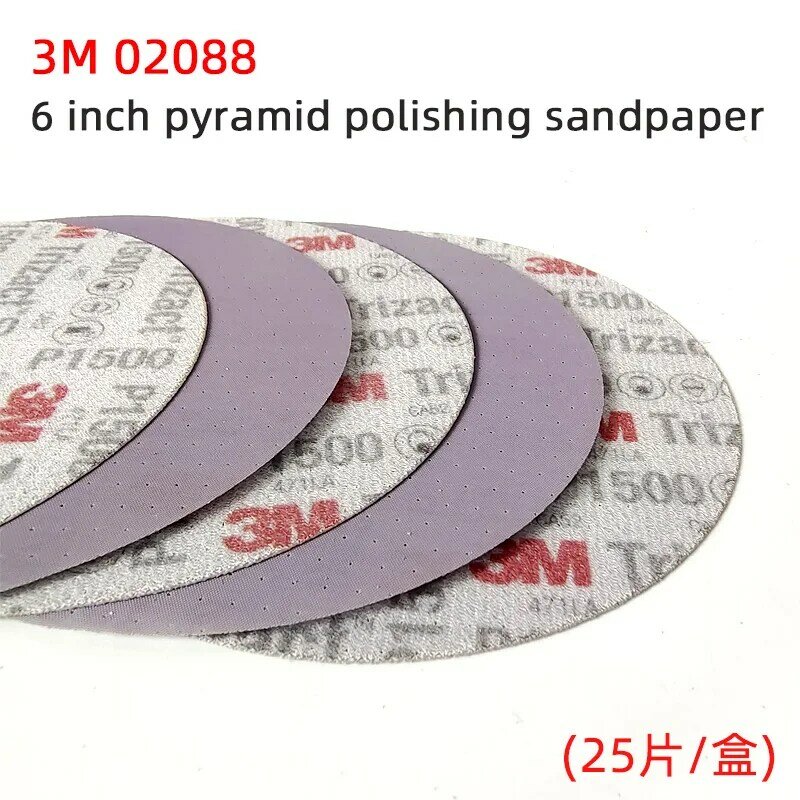 6 Inch 3m Sponge Polishing Sandpaper 1500 Grit Hook & Loop Abrasive Disc 150mm Automotive Sanding Block For Car Paint Grinding