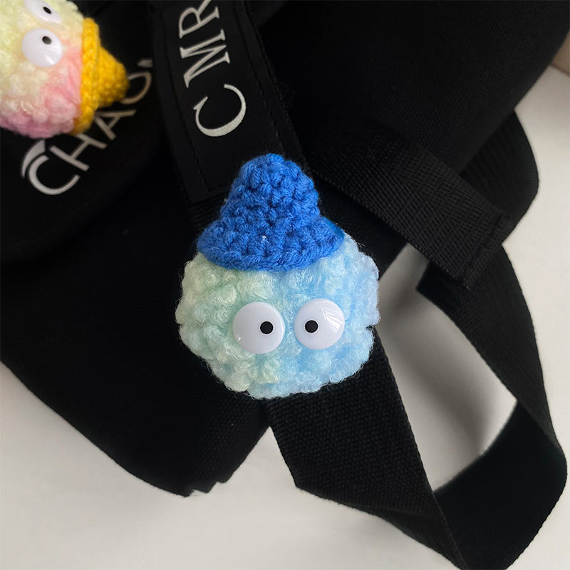 Cute Dust Ball Brooch Creative Rainbow Elf Fur Ball  Mini Plush Doll Backpack DIY Jewelry Decoration Gift for Girl Kids