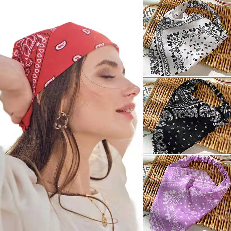Turbante de anacardo para mujer, diadema elástica, banda elástica Simple, accesorios para el cabello triangulares a la moda