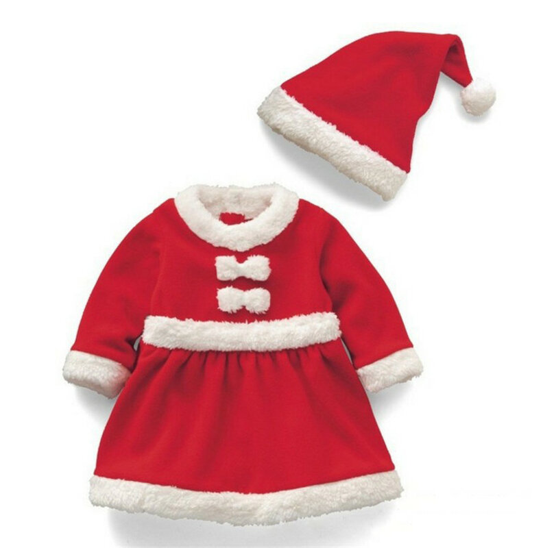 Kinder Weihnachten Santa Claus Kostüm Kinder Cosplay Karneval Party Phantasie Baby Weihnachten Outfit Kleid Hosen Zylinder Set für Mädchen Jungen