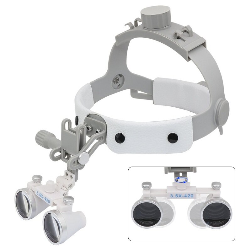 Lente d'ingrandimento binoculare per lente d'ingrandimento dentale 3.5X lente d'ingrandimento per casco ultraleggera da 320-420mm
