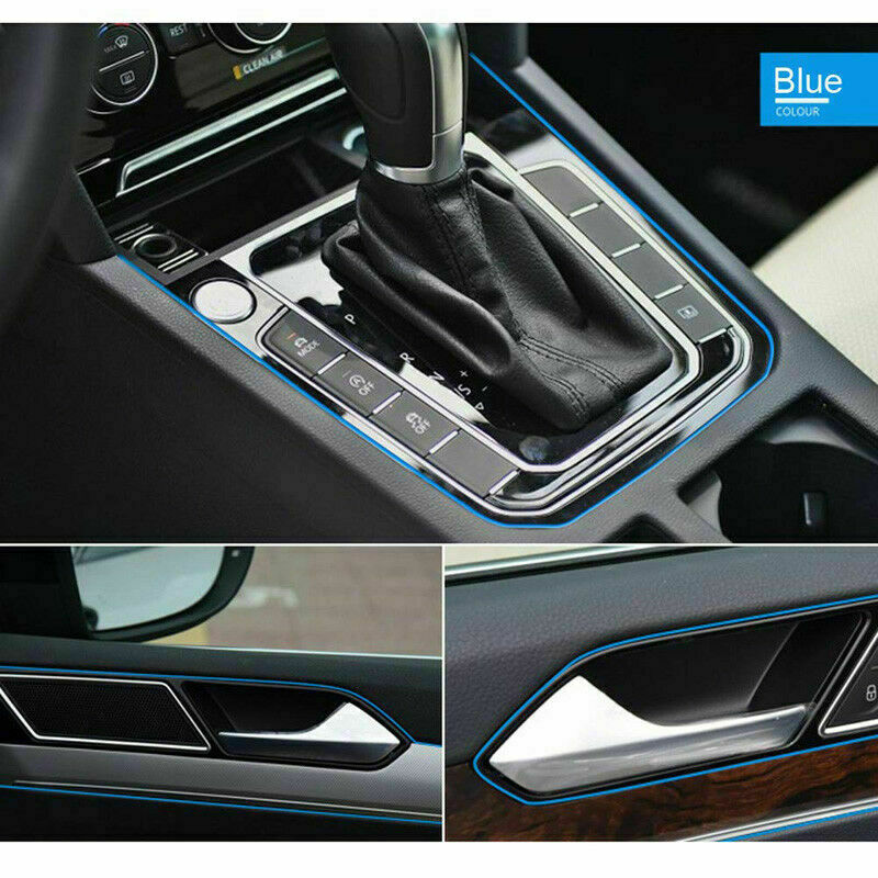 5M Garis Tepi Biru Garis Cetakan Styling Dekorasi Eksterior Interior Mobil