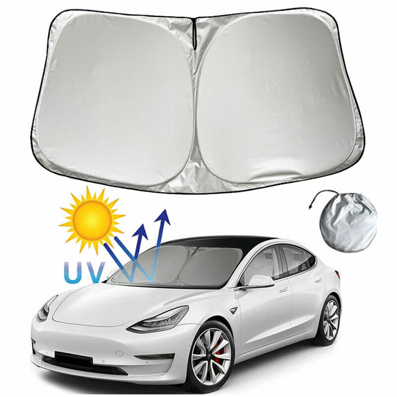 Pelindung kaca depan mobil dari matahari, kaca depan, pelindung matahari untuk Tesla Model Y