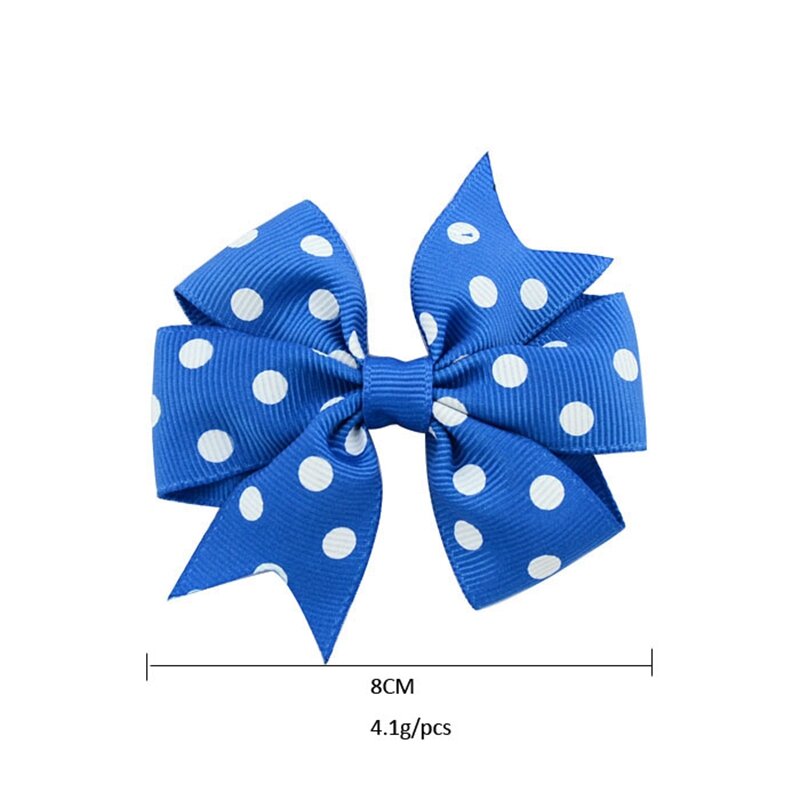 1 Pcs/lot 3 Inch Polka Dot Grosgrain Ribbon Bows Clips With Alligator clip Boutique Kids Girls Bow tie Hair Accessorises592