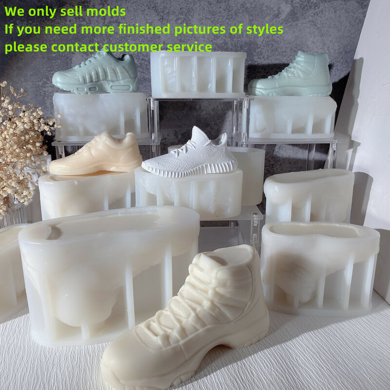 Molde de vela para zapatos deportivos de lujo para hombre, billetera de diseñador para mujer, suministros para fabricación de velas, molde de cera de Resina de silicona 3d