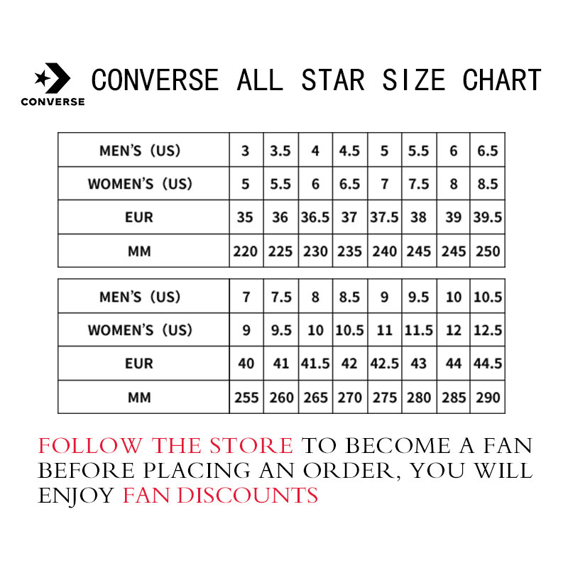 Original Authentic Converse ALL STAR Couple's Skateboarding Shoes Classic Black White Casual  Light  Comfortable 101001 