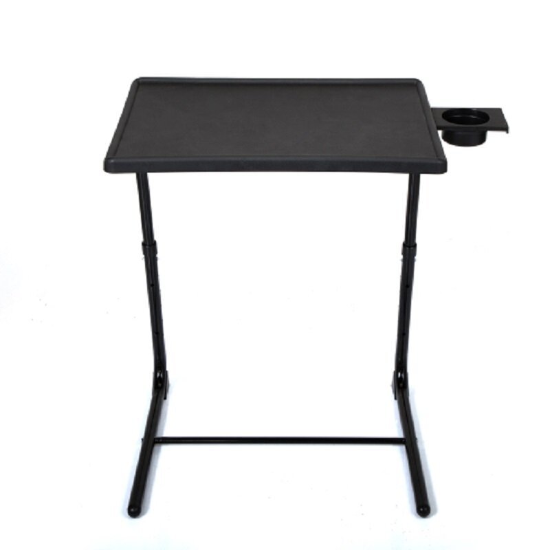 Portable Computer Table Office Folding TV Dinner Desk Height  Angle Adjusting Furniture Cup Holder Black