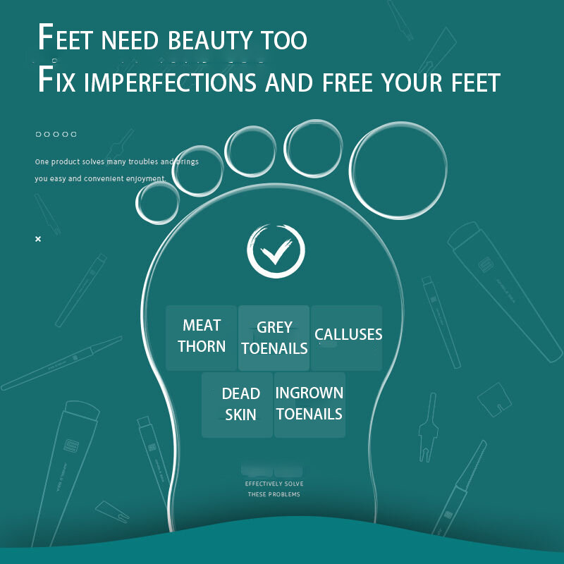 Profissional pedicure ferramentas descartáveis cuidados com os pés kit completo pele morta calo remoção encravado toenail cutícula cortador exfoliator