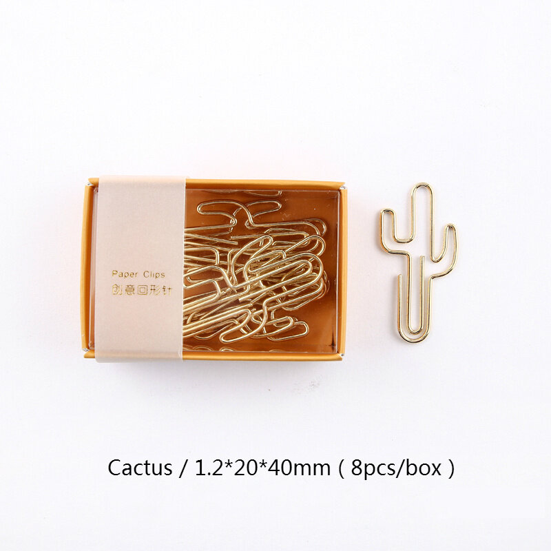 8pcs paper clip bookmark creative cute cartoon animal cactus clip special-shaped paper clip