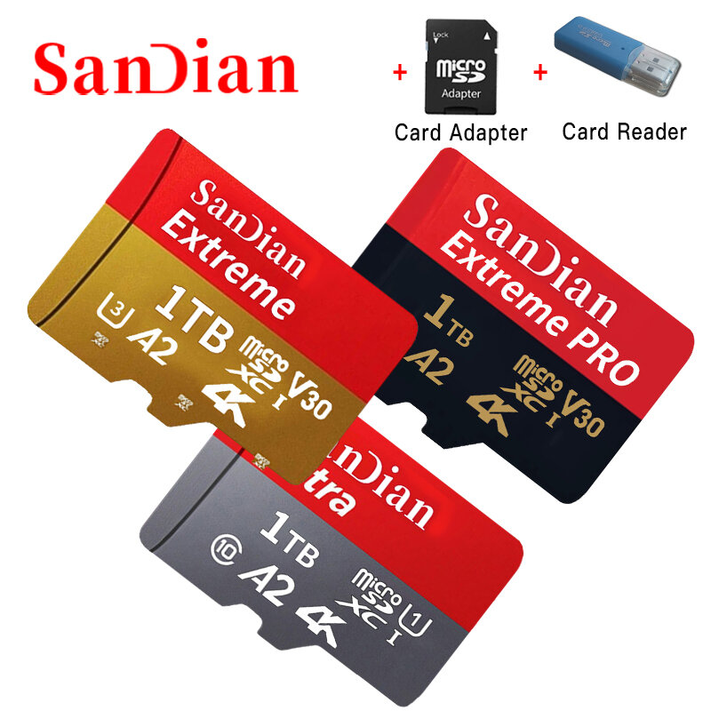 Memori Kartu SD 256GB 128GB Kecepatan Tinggi Mikro Sd TF/SDCard Flash Class 10 512GB Mini Sd Card 1TB untuk Kamera Ponsel