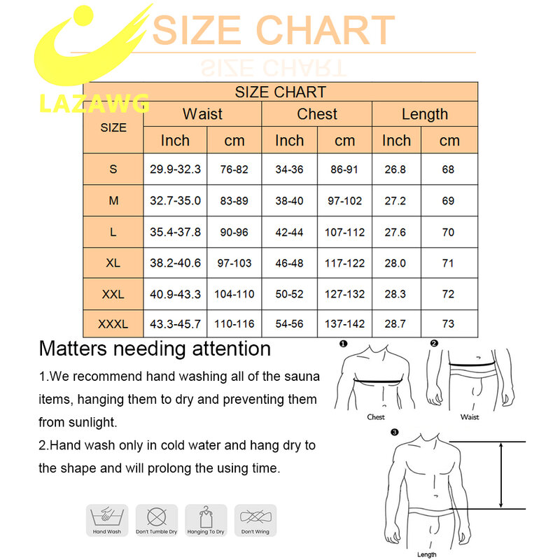 LAZAWG Hot Sweat Sauna Shirt Men Body Shaper Zipper Waist Trainer Vest Gym Fitness Weight Loss Fat Burner Workout Slimming Tops