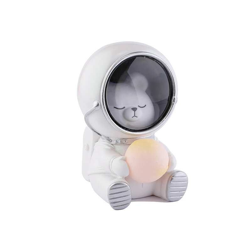 Astronauta atmosfera luzes da noite dos desenhos animados bonito animal de estimação lâmpada resina ornamento mesa lâmpada aniversário das crianças presente natal