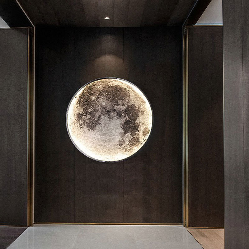 Qingfeng Maan Muur Licht Aarde Muur Licht Afstandsbediening Plafondlamp Voor Slaapkamer Kid 'S Kamer Loft Bank Hal Home Lights