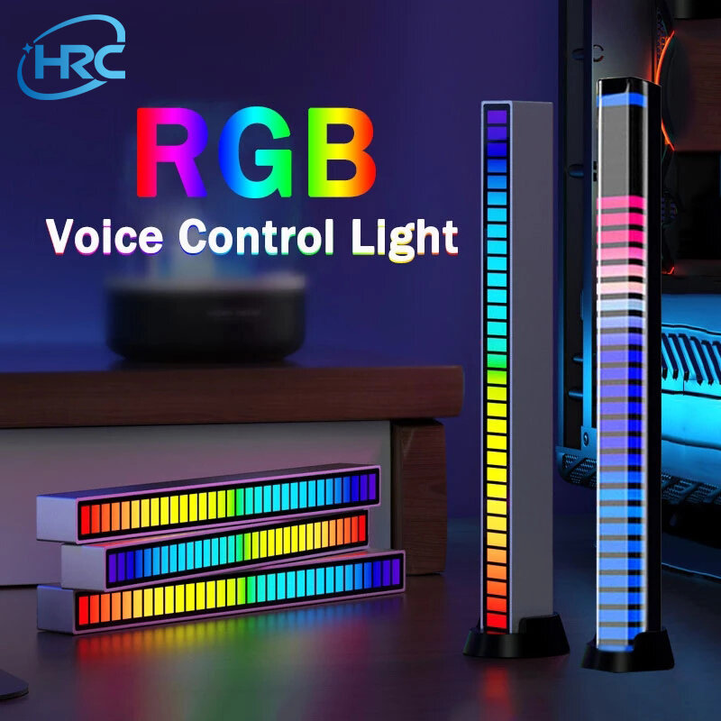 RGB 픽업 라이트 LED 사운드 컨트롤 조명, 음악 리듬 앰비언트 램프, 앱 컨트롤, 홈 TV 컴퓨터 데스크탑 장식 LED 램프