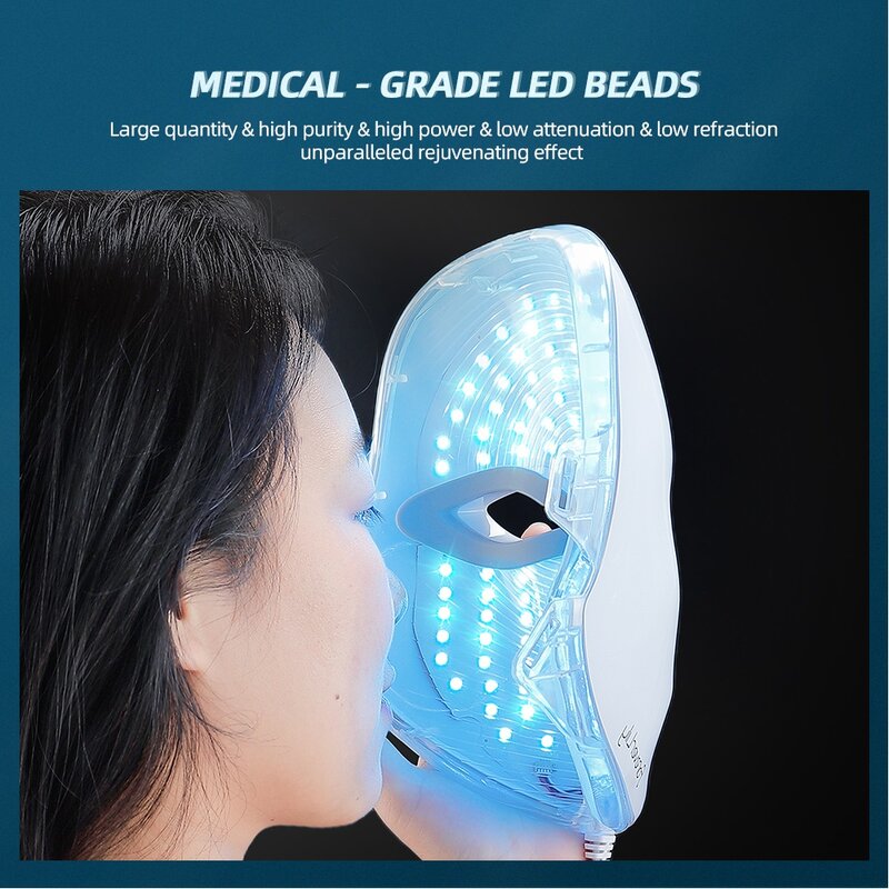 Foreverlily Minimalis 7 Warna LED Masker Wajah Terapi Foton Anti-jerawat Kerut Penghapusan Peremajaan Kulit Alat Perawatan Kulit Wajah