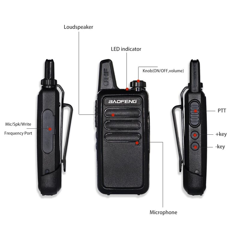 Baofeng BF-5R uhf banda dupla mini walkie talkie handheld ao ar livre rádio bidirecional portátil de carregamento usb comunicador transceptor