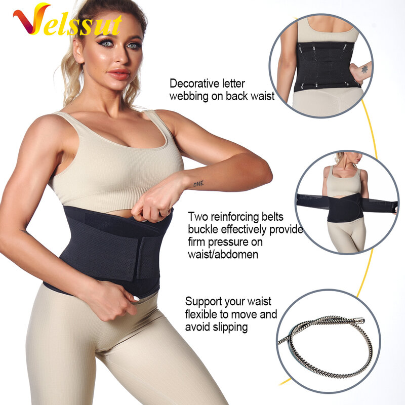 Velssut feminino trimmer cinto perda de peso cintura trainer espartilho controle de barriga cintura cincher shaper treino cinto emagrecimento barriga