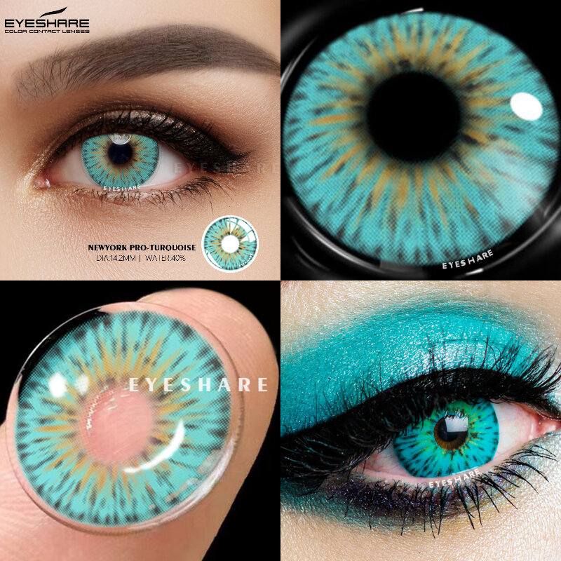 EYESHARE – lentilles de Contact de couleur Halloween pour les yeux, lentilles de contact bleues, Cosplay, Anime, Pupils, lentilles de couleur annuelles, 2 pièces
