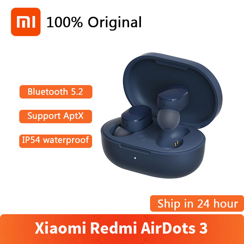 Xiaomi Redmi Airdots 3 Headphones TWS True Wireless Bluetooth Headset 5.2 Adaptive Stereo Bass With Mic Handsfree Headphones