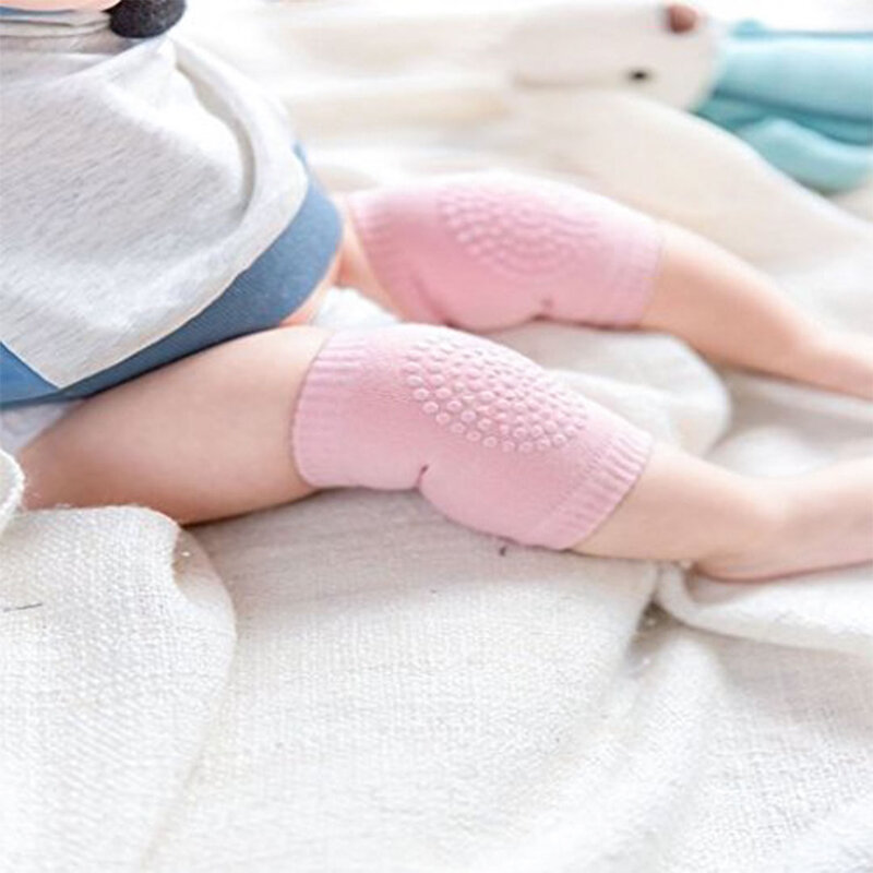 5 Pasang Bantalan Lutut Bayi Katun Pelindung Merangkak Warna Solid Penutup Lutut Anak-anak Bantalan Lutut Pendek Bayi Antiselip Penghangat Kaki Aman