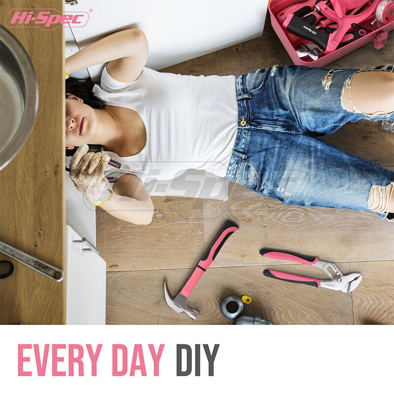 Hi-Spec ผู้หญิง Home Work ชุดเครื่องมือสีชมพูซ่อมเครื่องมือคู่มือไขควงชุดไขควง Precision Plier สกรูงานไม้เครื่องมือชุดกรณี DIY