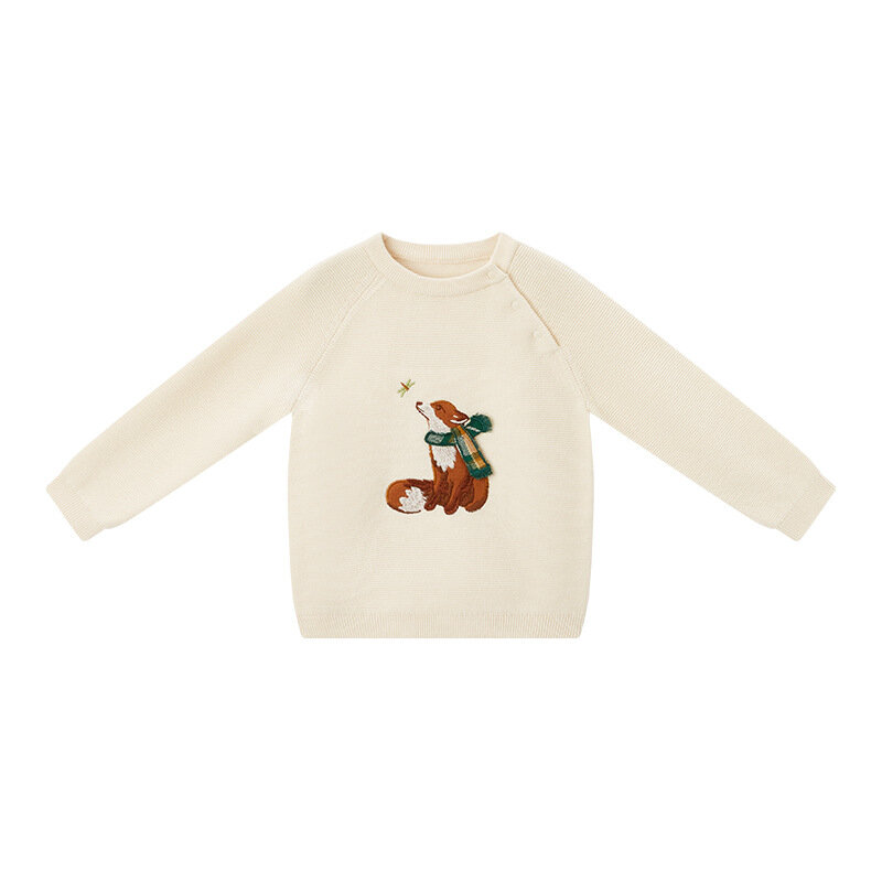 Suéter de punto con bordado 3D de animales para niños y niñas, jersey de otoño e invierno, novedad de 2023