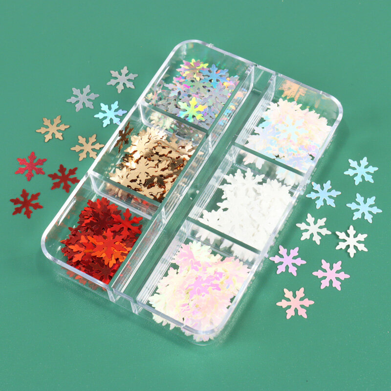 Holographic Snowflake Sequins for Silicone Mold Filling Material Winter Christmas Epoxy Resin Craft Jewelry Making Accessories