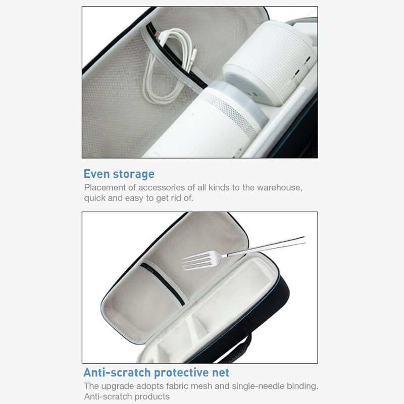 Estuche de transporte portátil a prueba de polvo, bolsa de transporte de viaje con cremallera, bolsa de malla gruesa, bolsa de transporte para proyector para Samsung The Freestyle