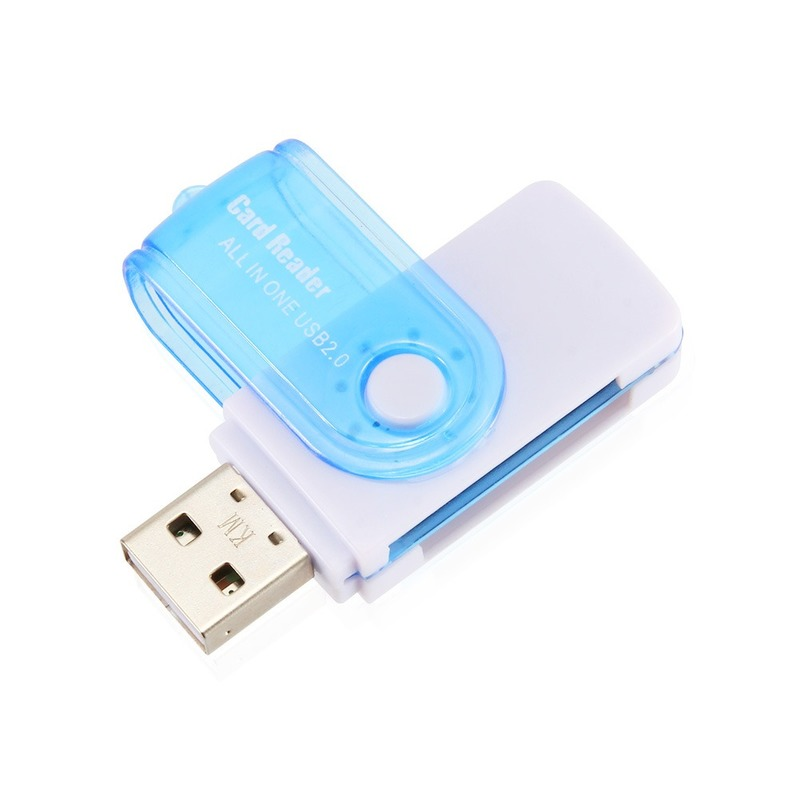 Szybki czytnik kart USB2.0 4 w jednym wielofunkcyjnym czytniku kart duży obrotowy zewnętrzny Mini Adapter TF