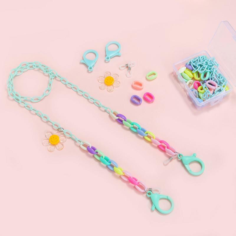 Bohemian Style Mask Chain Holder seven-color glass bead string flower rice bead glasses chain anti-drop mask chain Jewelry Gift